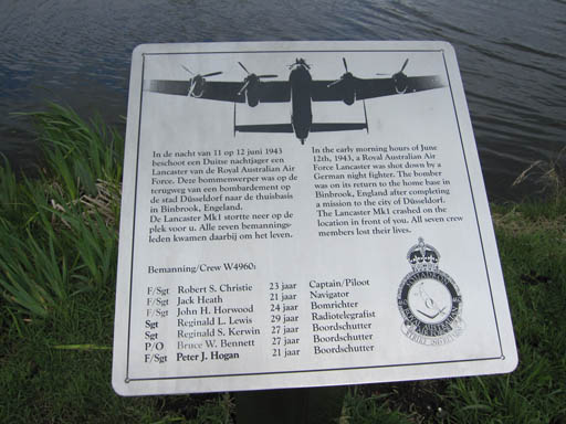 The plaque near the crashsite